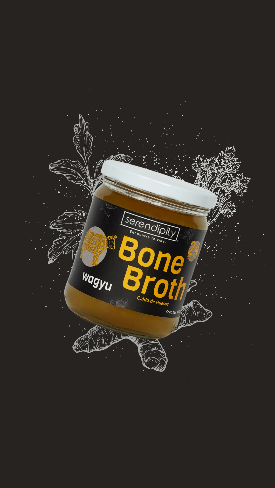 Serendipity Bone Broth Wagyu. Caldo de huesos
